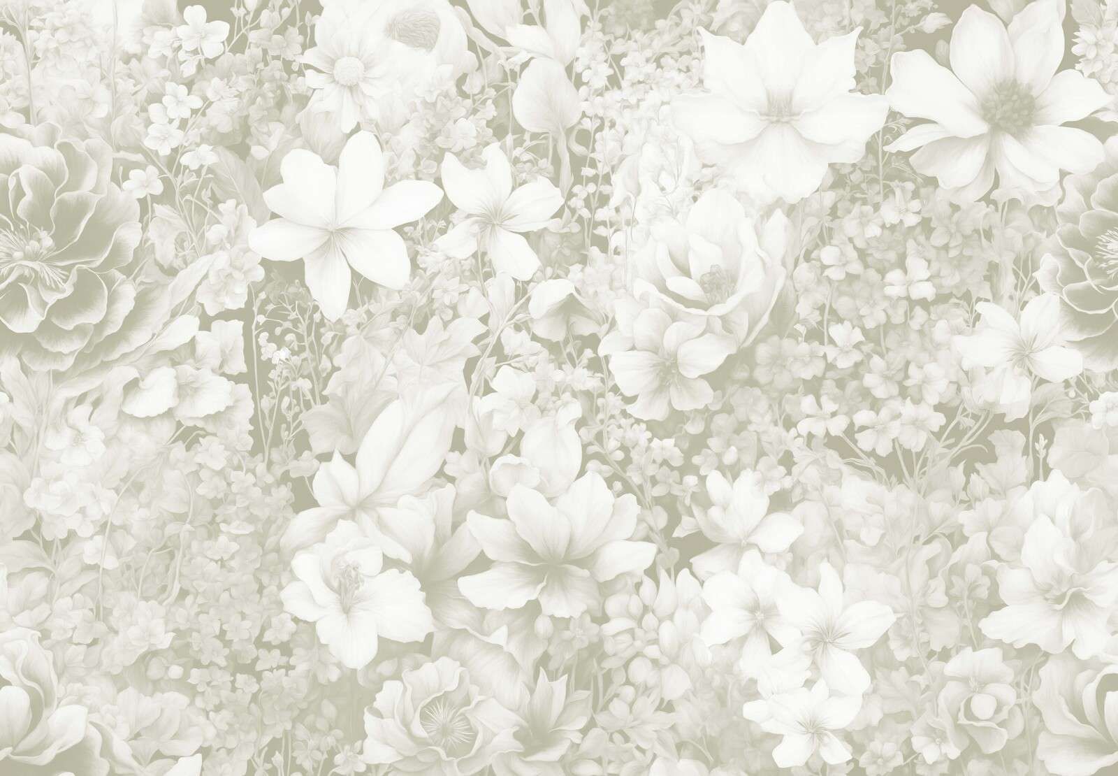 Festival des fleurs sans couture - vert clair