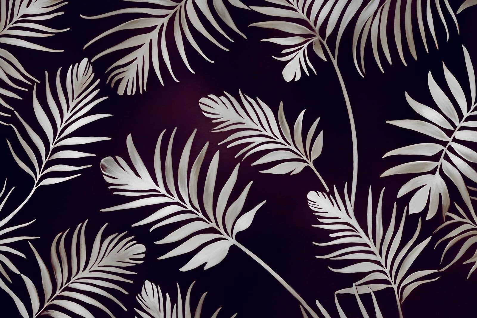 Feuilles dorées sur bleu acier foncé