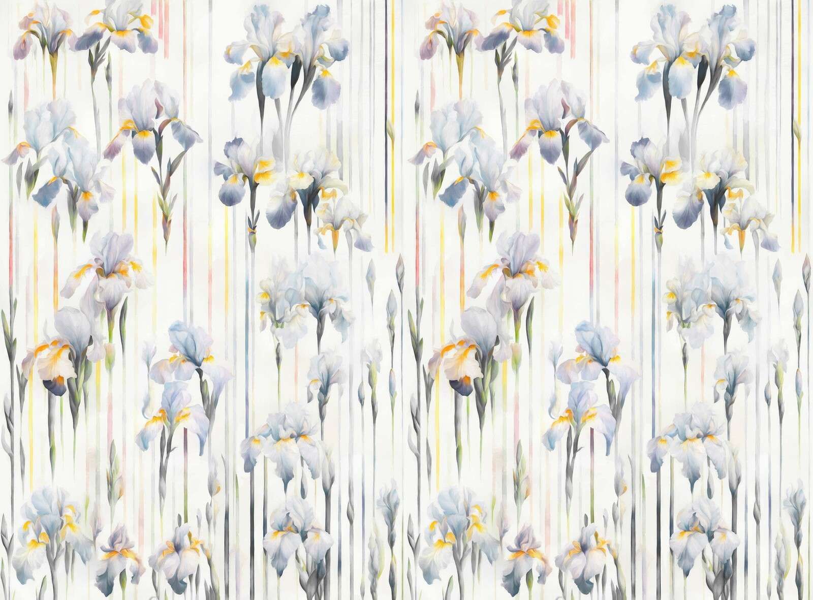 Iris et rayures bleu sans couture