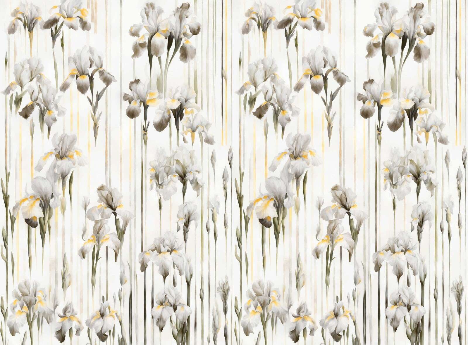 Iris et rayures sépia sans couture