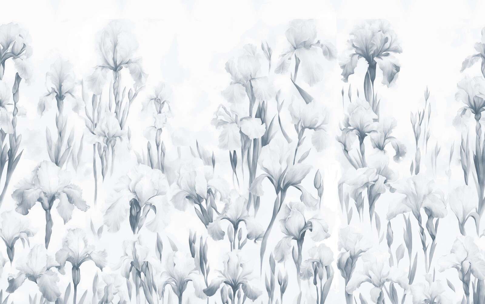 Les iris dansent un bleu frais et sans couture