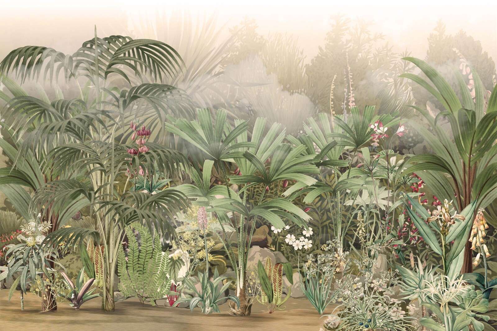 Matin dans le Jardin Tropical Vert