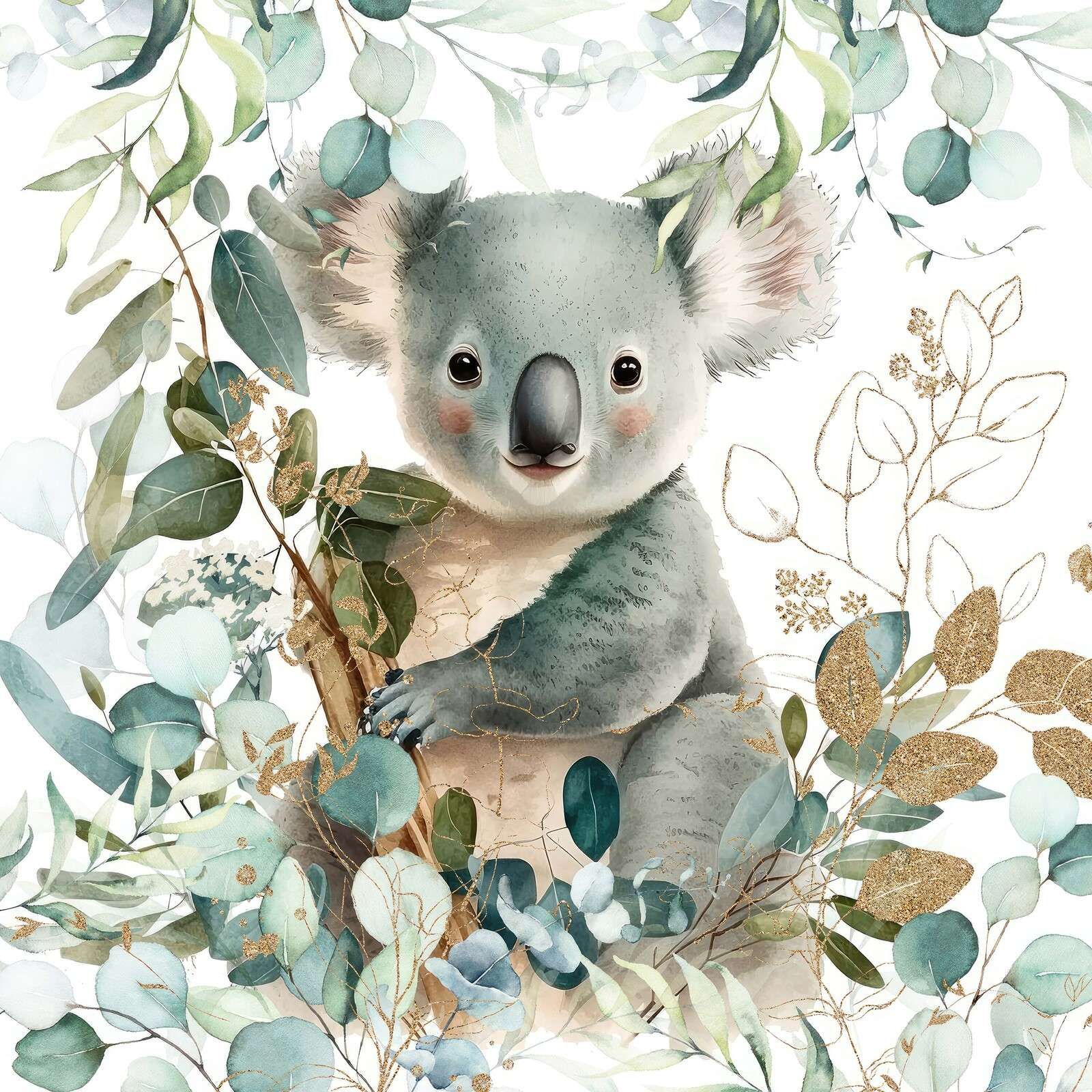 Koala mignon dans l'eucalyptus