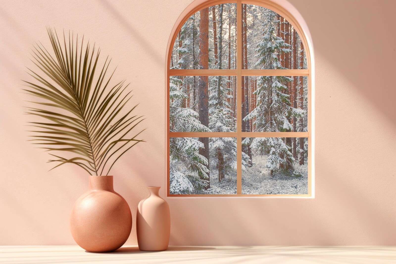 Silence neigeux dans la forêt de pins