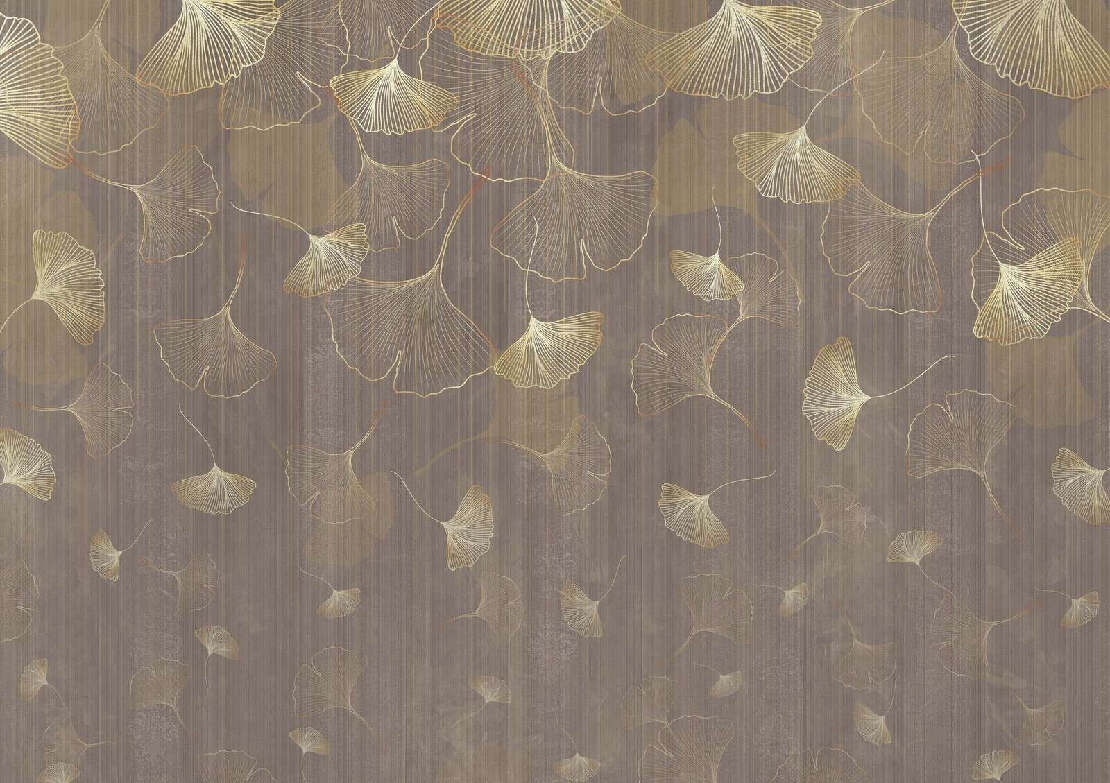 Feuilles de ginkgo flottantes en teinte dorée