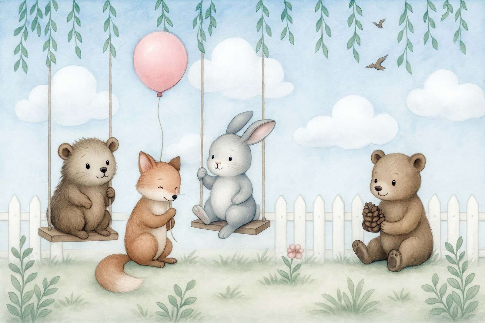 Amis des bois dans le jardin de printemps