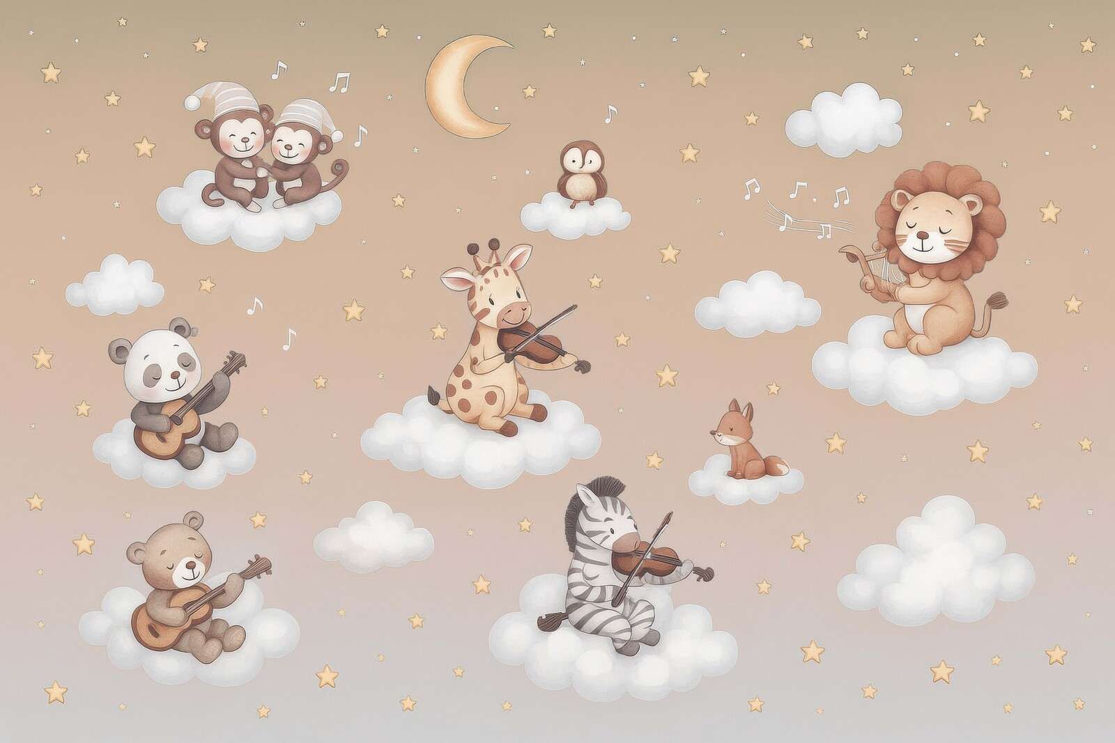 Concert d'oiseaux dans les nuages - sable