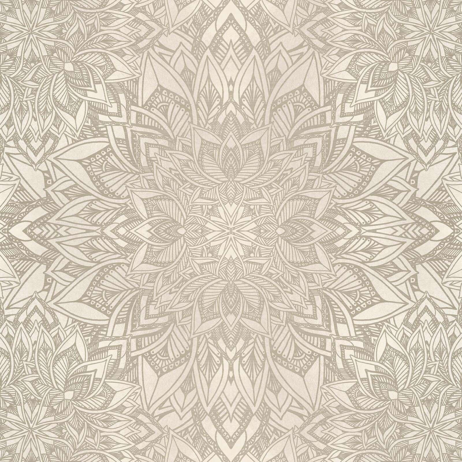 motif floral mandala ornemental beige
