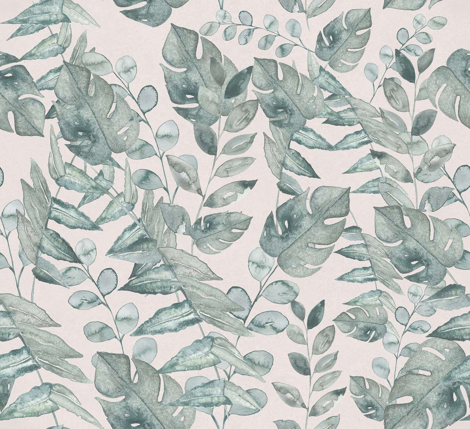 Monstera à l'aquarelle en vert sauge