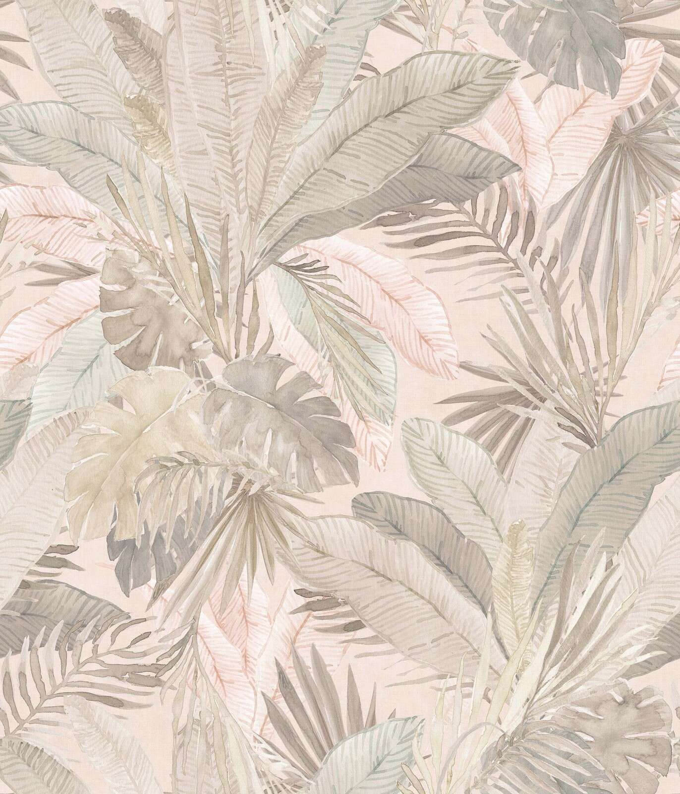 Feuilles tropicales douces en pastel