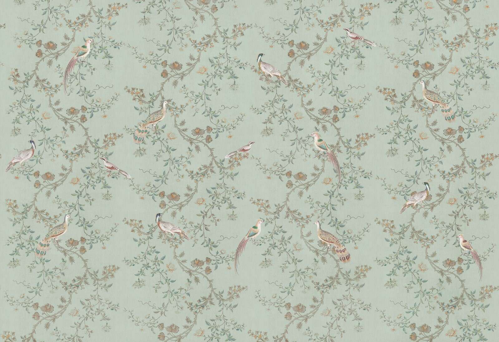 Faisans en gracieuses volutes