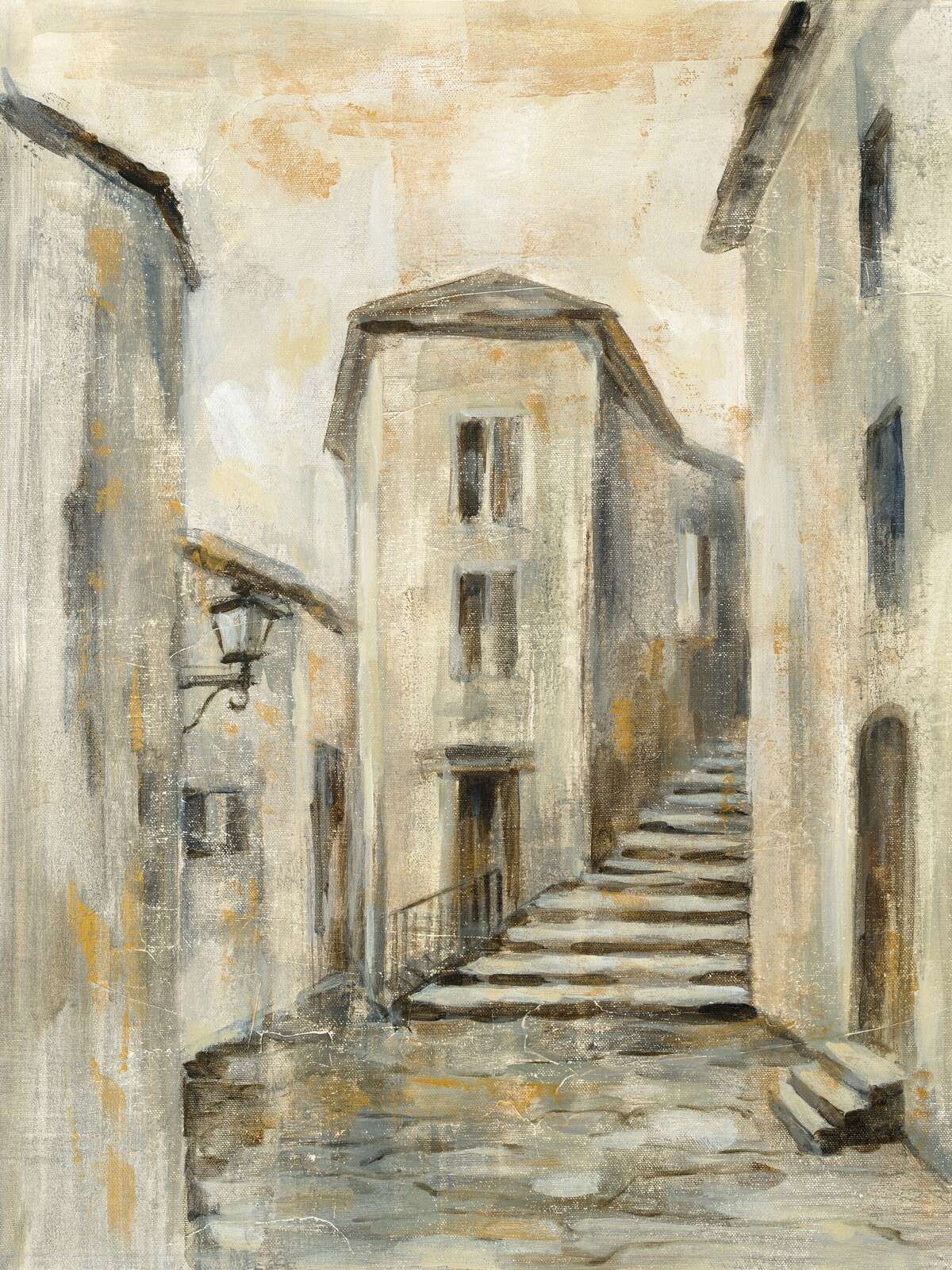 Escaliers de pierre dans une ruelle méditerranéenne