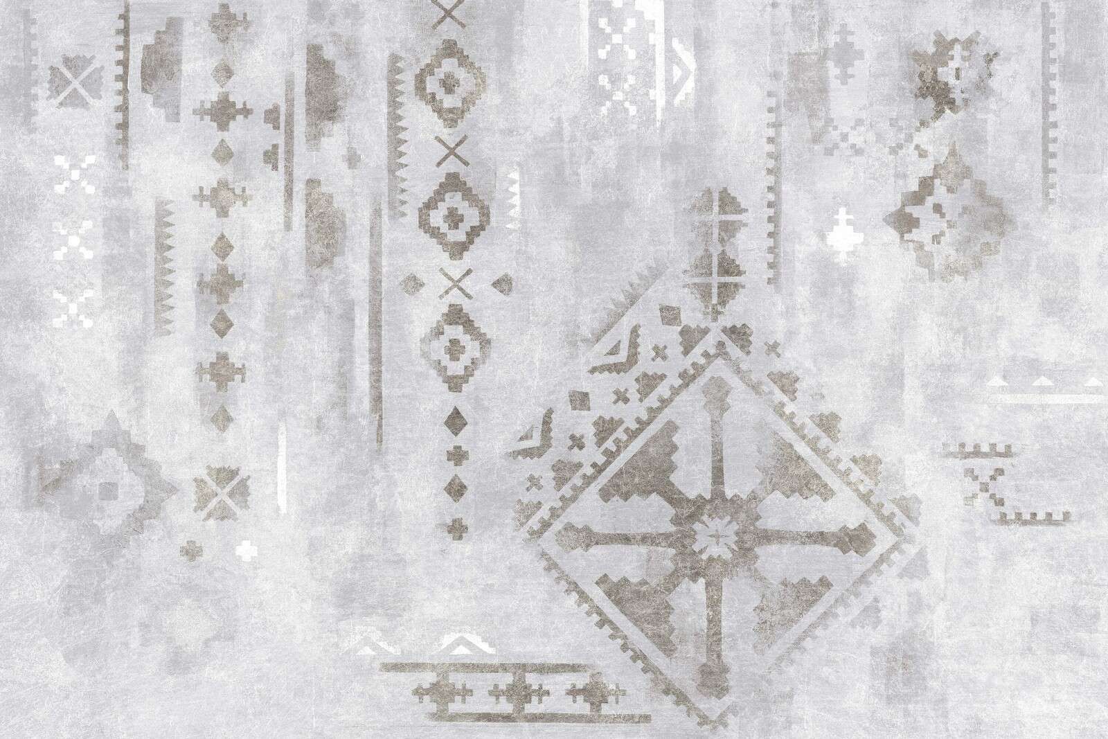 Motif ethnique gris avec texture vieillie