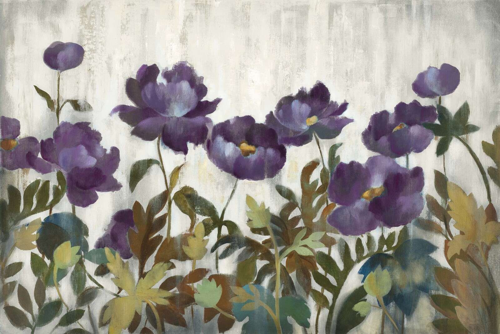 Splendeur des fleurs violettes à l'ombre des feuilles