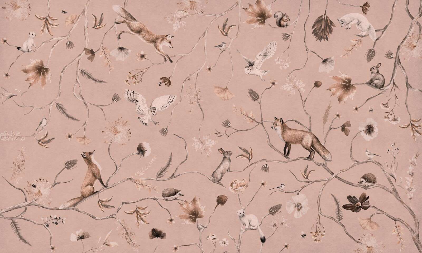 Playful Forest - Monochrome - Pink