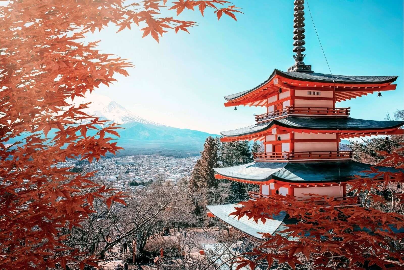 Moment d'automne près de la pagode japonaise