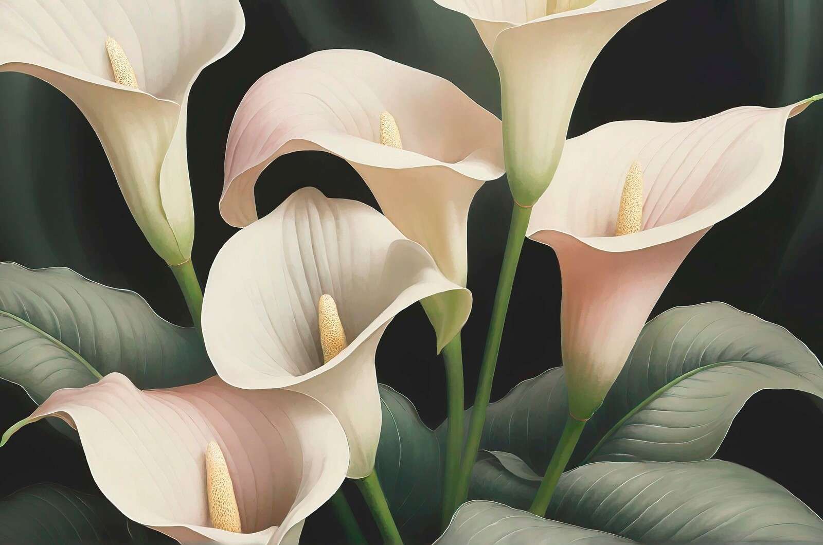 Des callas élégantes en crème.
