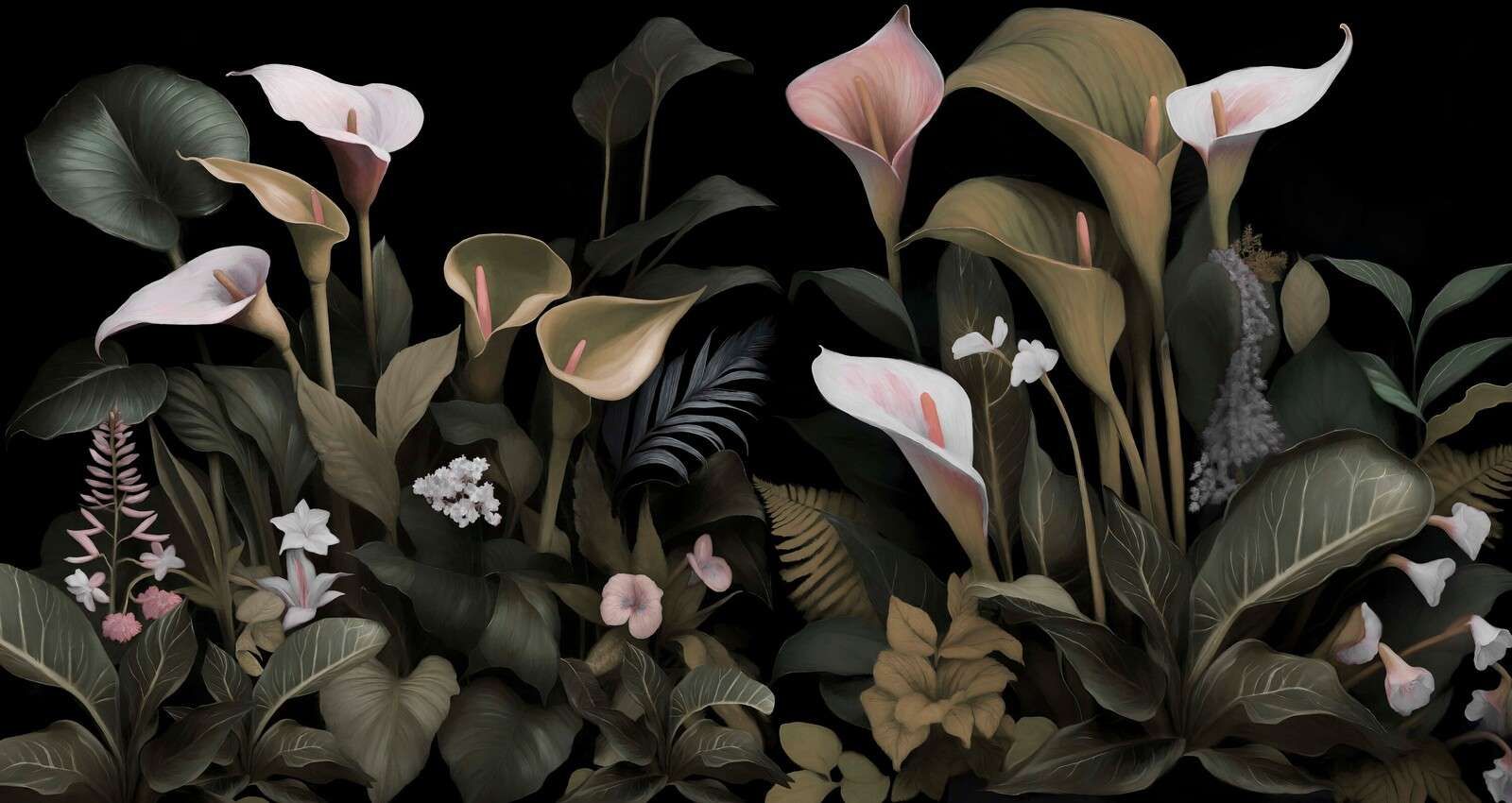 Des lis calla doux pendant la nuit.