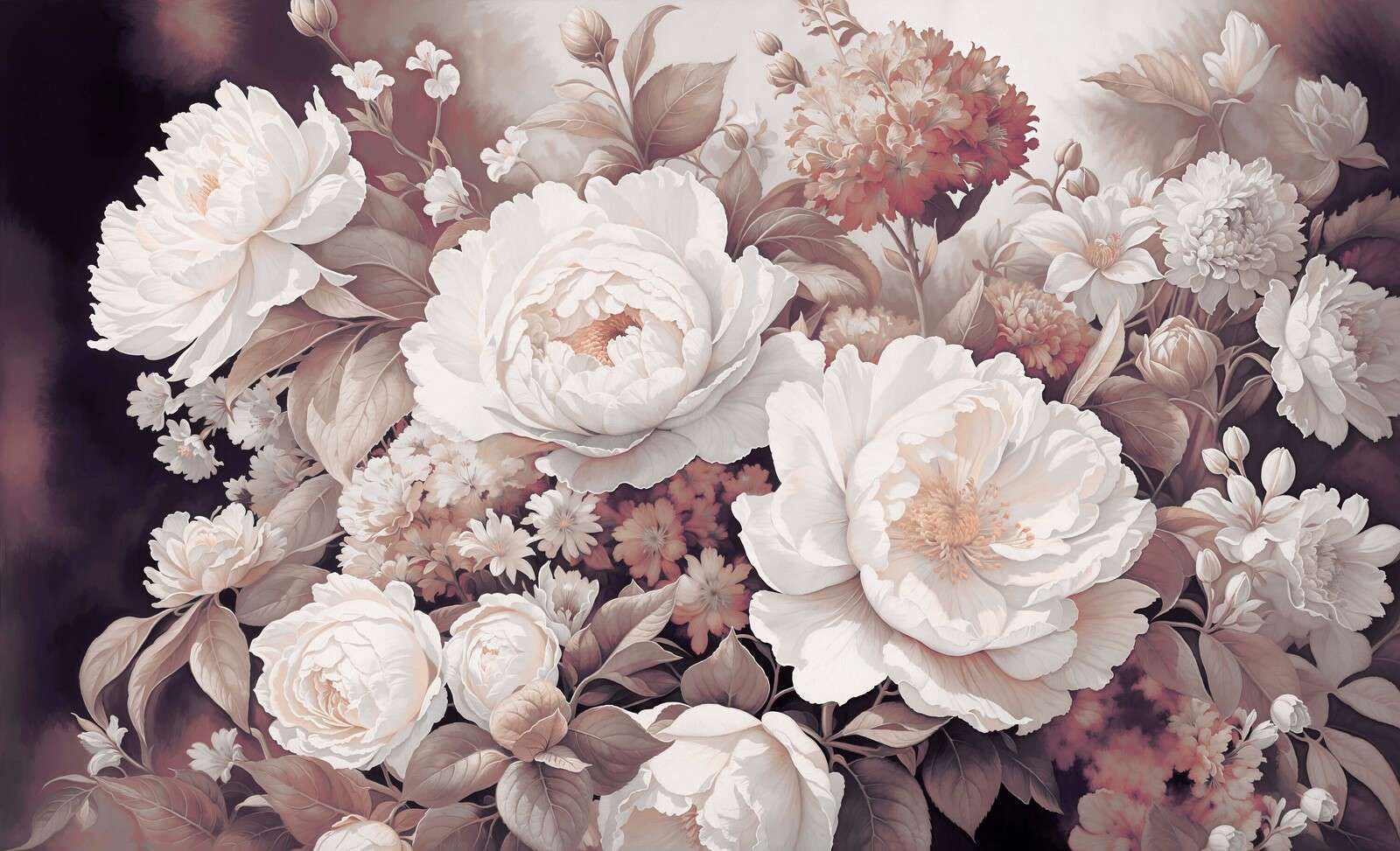 Pivoines romantiques en vieux rose