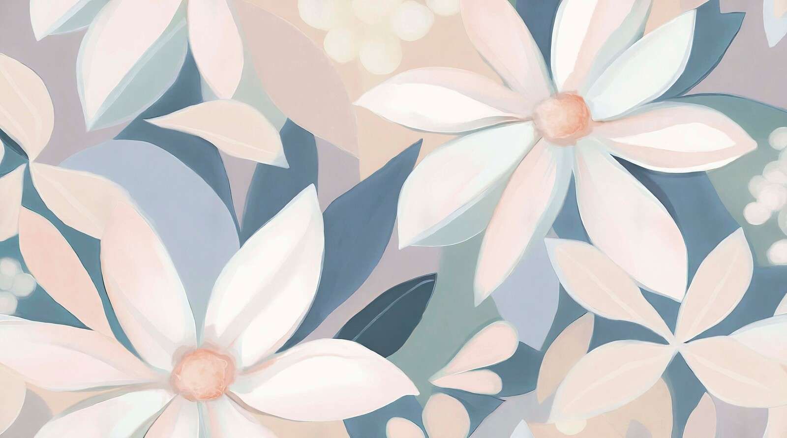 Fleurs pastel douces en bleu