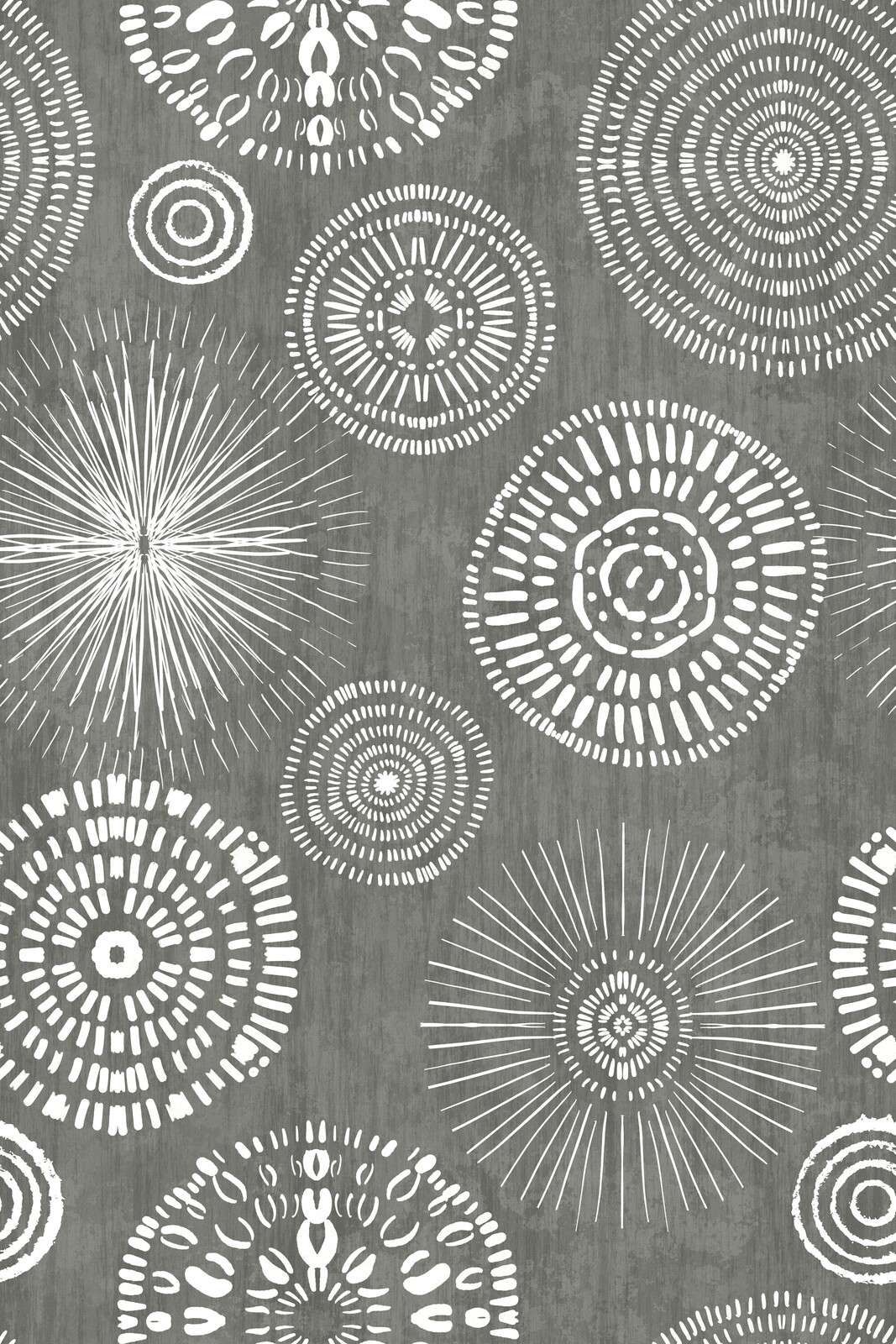 Cercles bohèmes gracieux blancs et gris