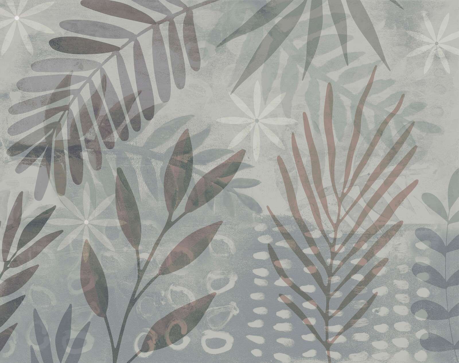 Collage de feuilles de palmier mélange gris brun