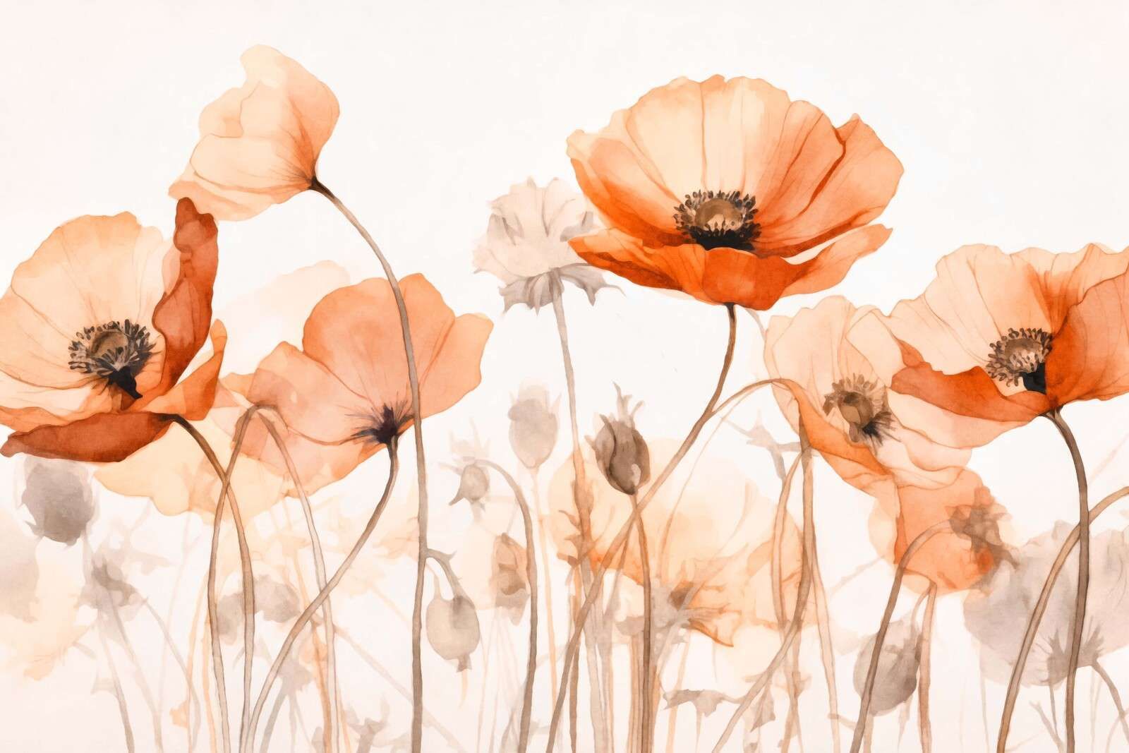 sérénité estivale de pétales de coquelicot pêche