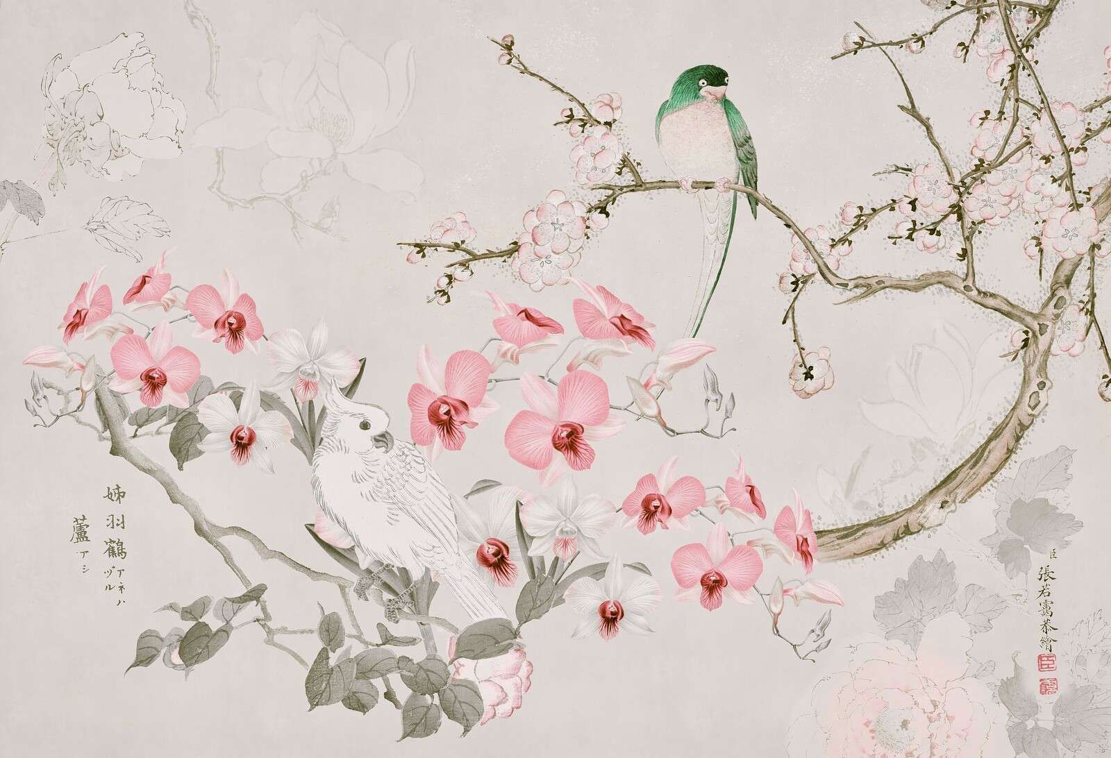 Chinoiserie avec cacatoès