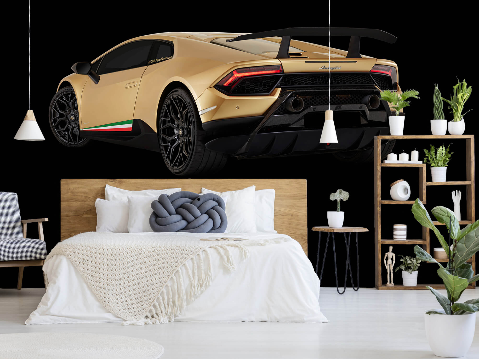 Wallpaper Lamborghini Huracán - Côté arrière gauche, noir 1