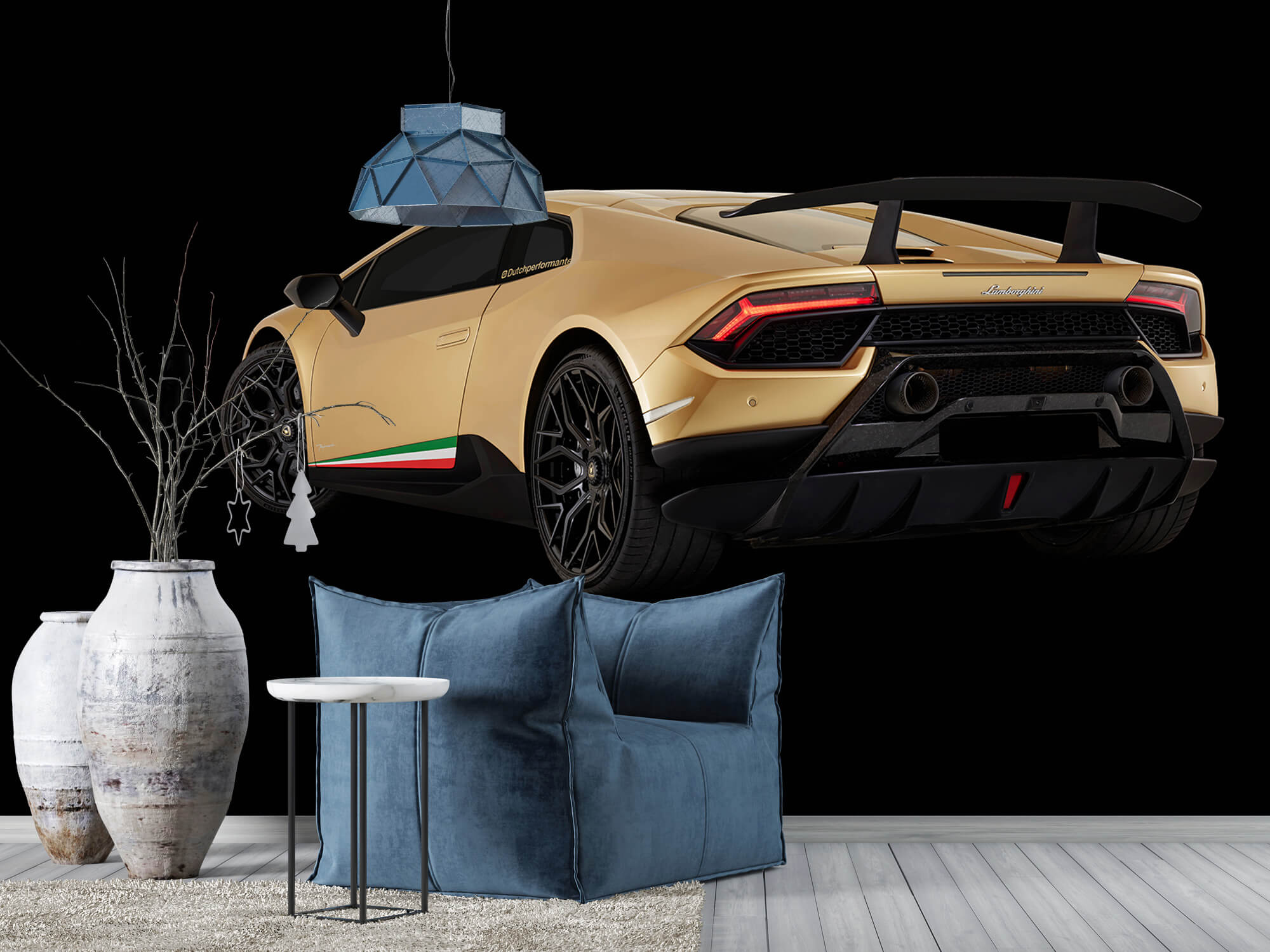 Wallpaper Lamborghini Huracán - Côté arrière gauche, noir 10