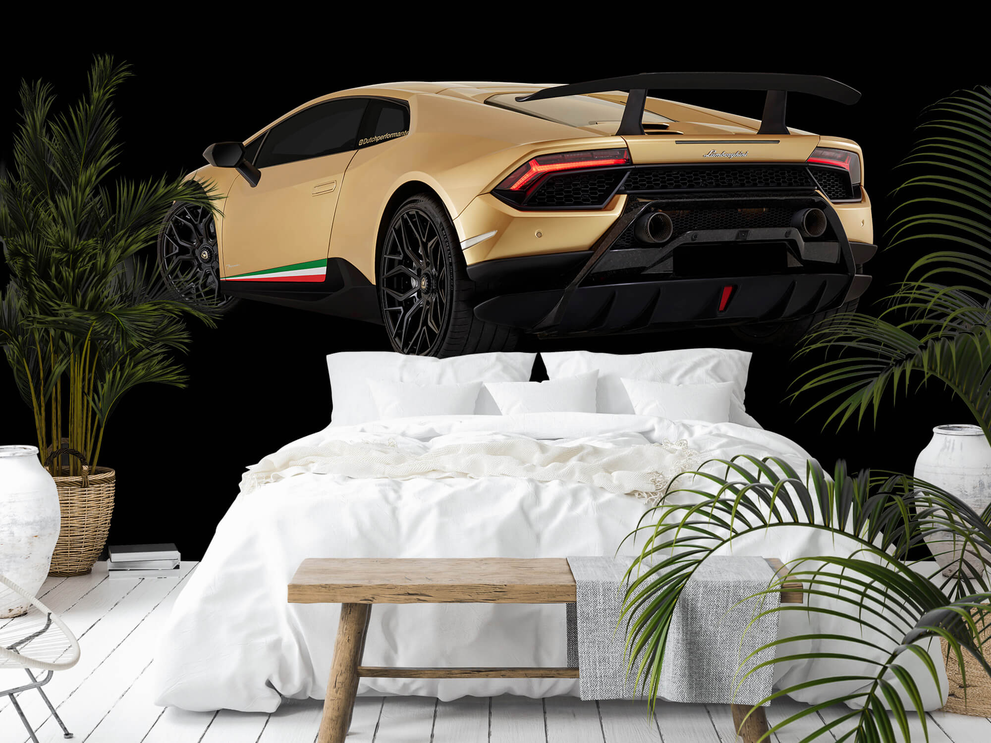 Wallpaper Lamborghini Huracán - Côté arrière gauche, noir 5