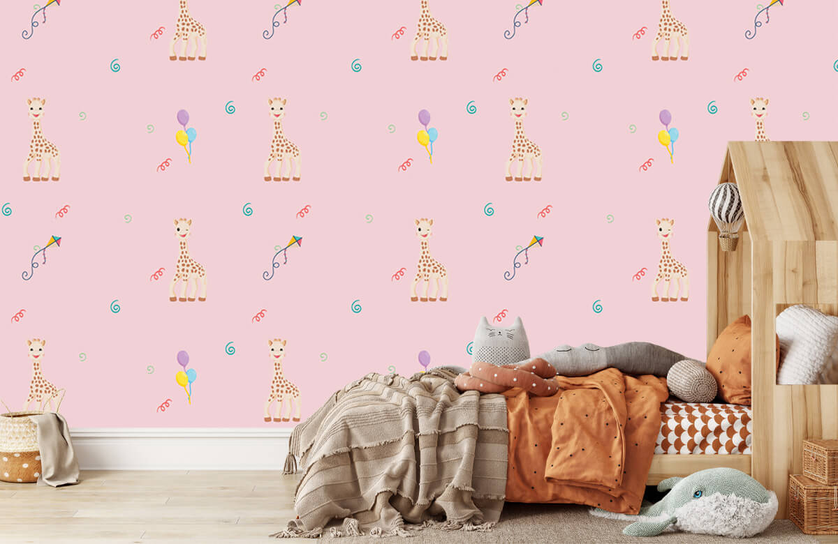 wallpaper Anniversaire Sophie la girafe® rose 5