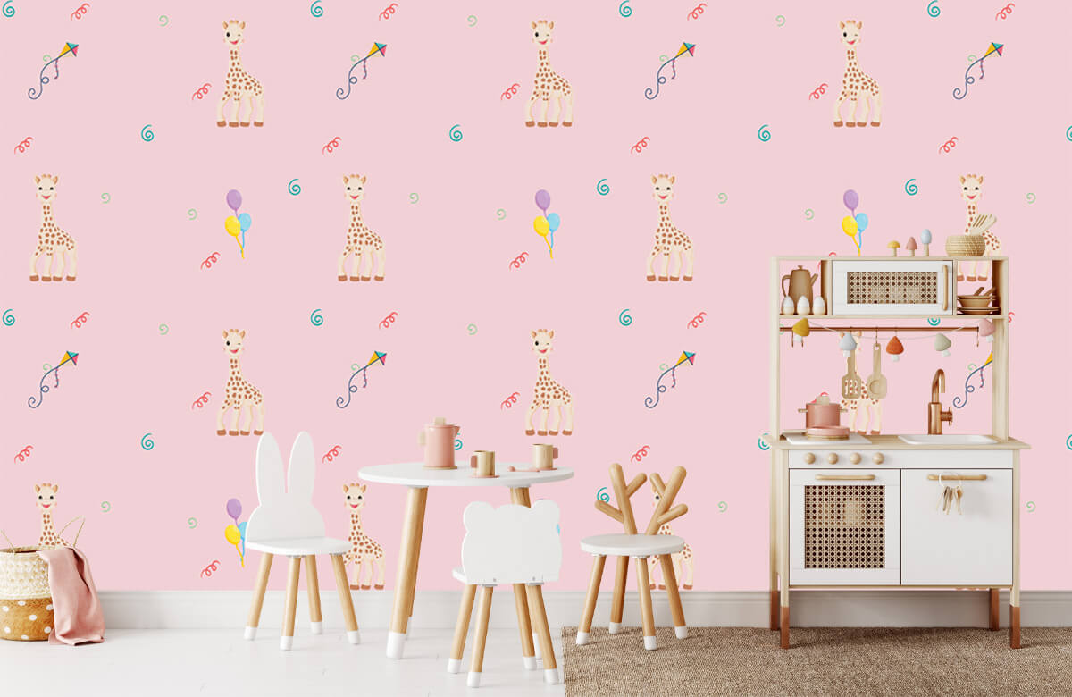 wallpaper Anniversaire Sophie la girafe® rose 8