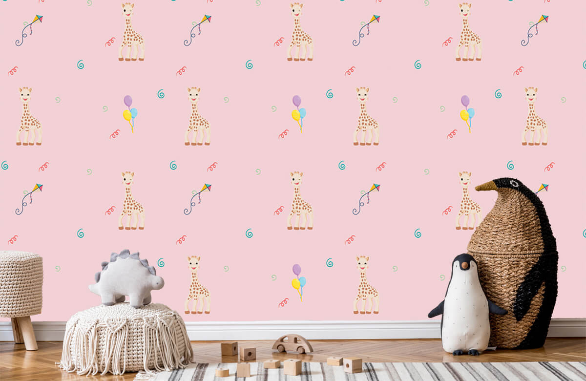wallpaper Anniversaire Sophie la girafe® rose 9
