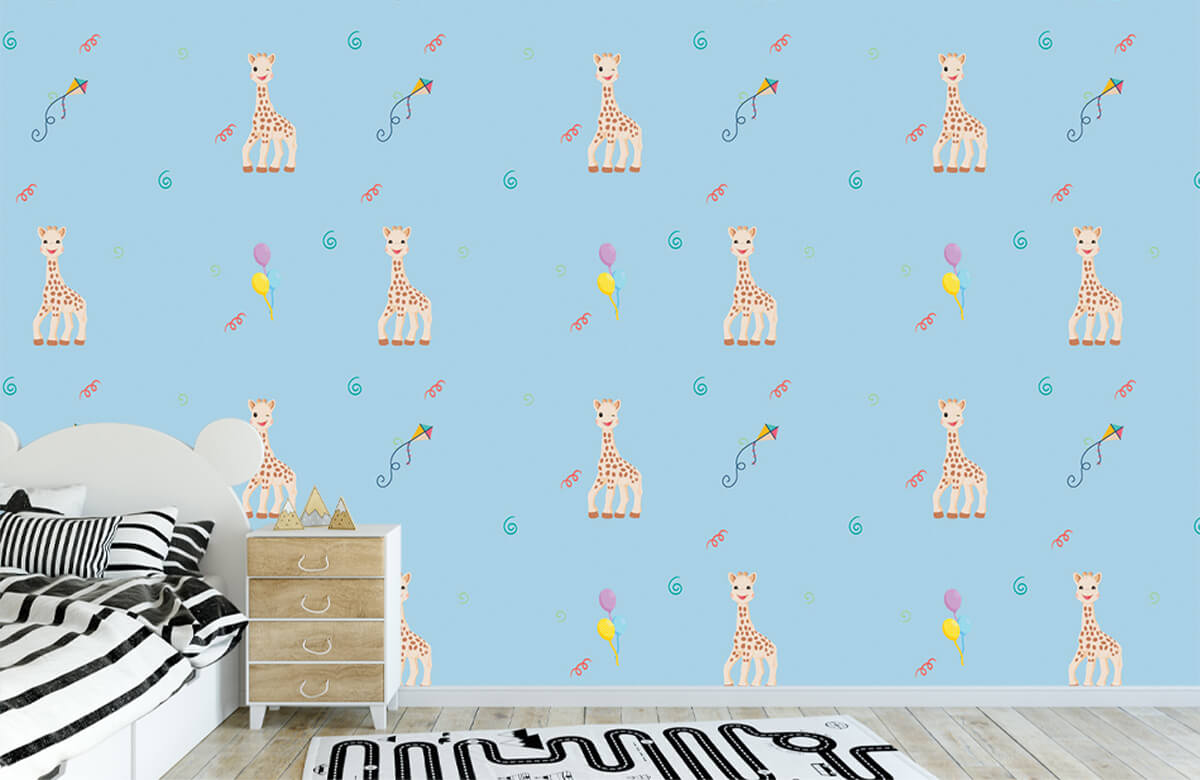 wallpaper Anniversaire Sophie la girafe® bleu 1