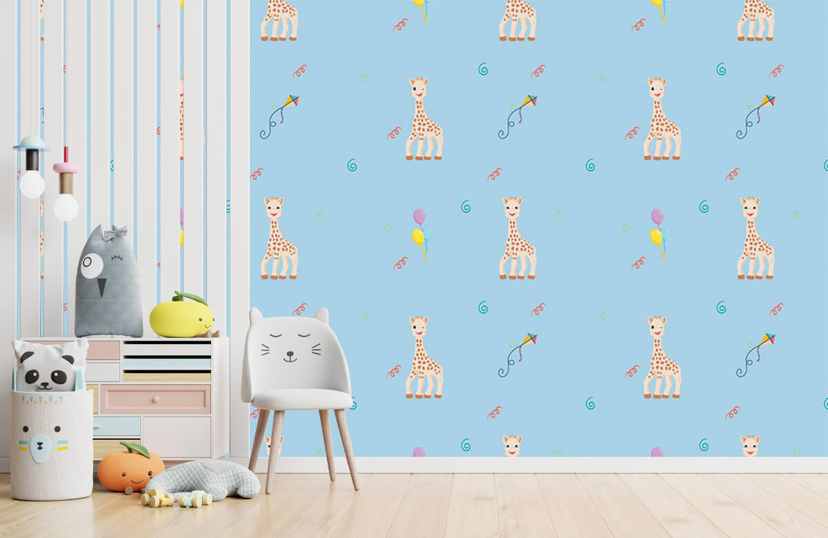wallpaper Anniversaire Sophie la girafe® bleu 4