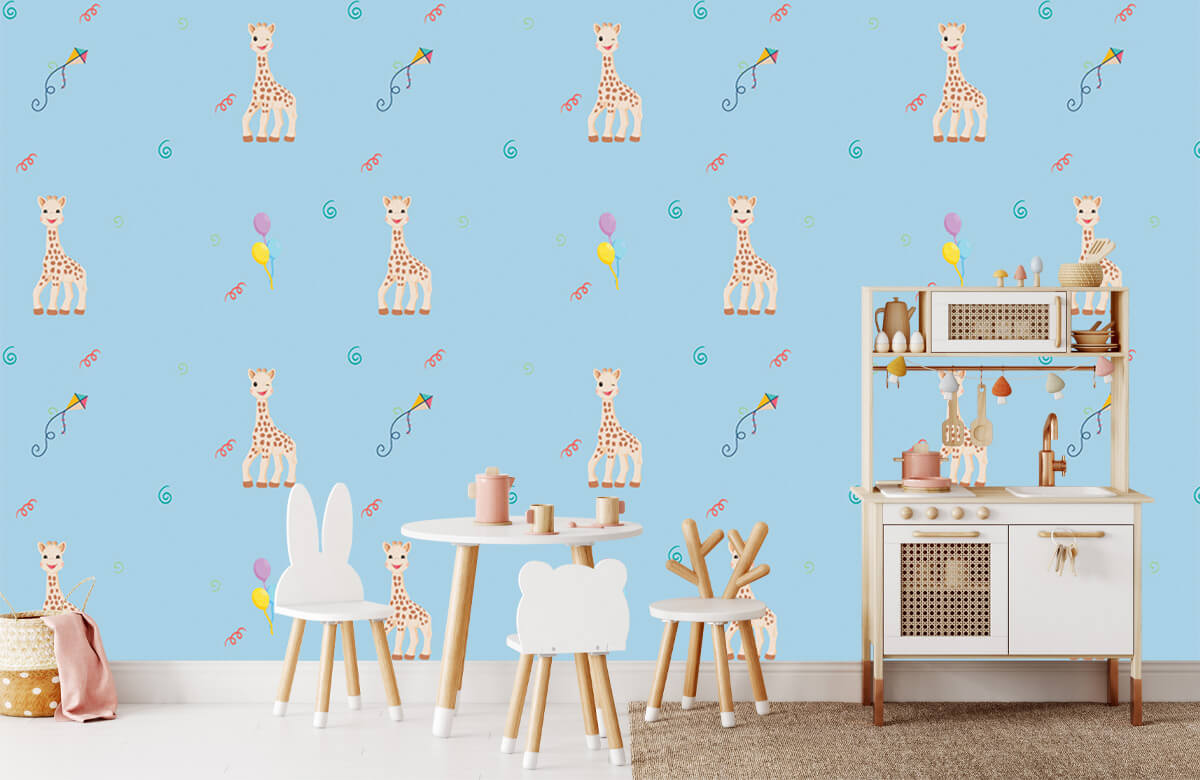 wallpaper Anniversaire Sophie la girafe® bleu 8