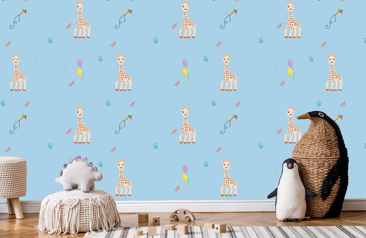wallpaper Anniversaire Sophie la girafe® bleu 9