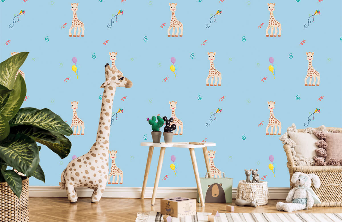 wallpaper Anniversaire Sophie la girafe® bleu 10