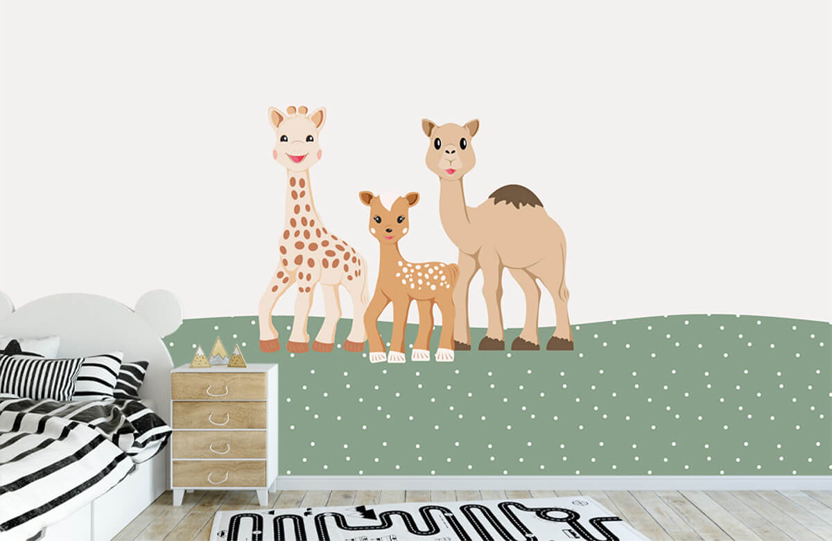 wallpaper Sophie la girafe® avec des amis 1
