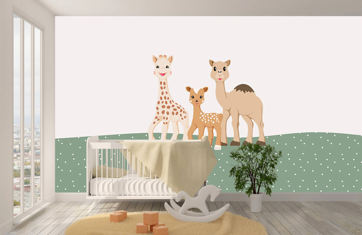 wallpaper Sophie la girafe® avec des amis 3