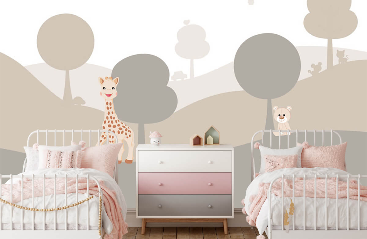 wallpaper Sophie la girafe® dans un paysage beige 6