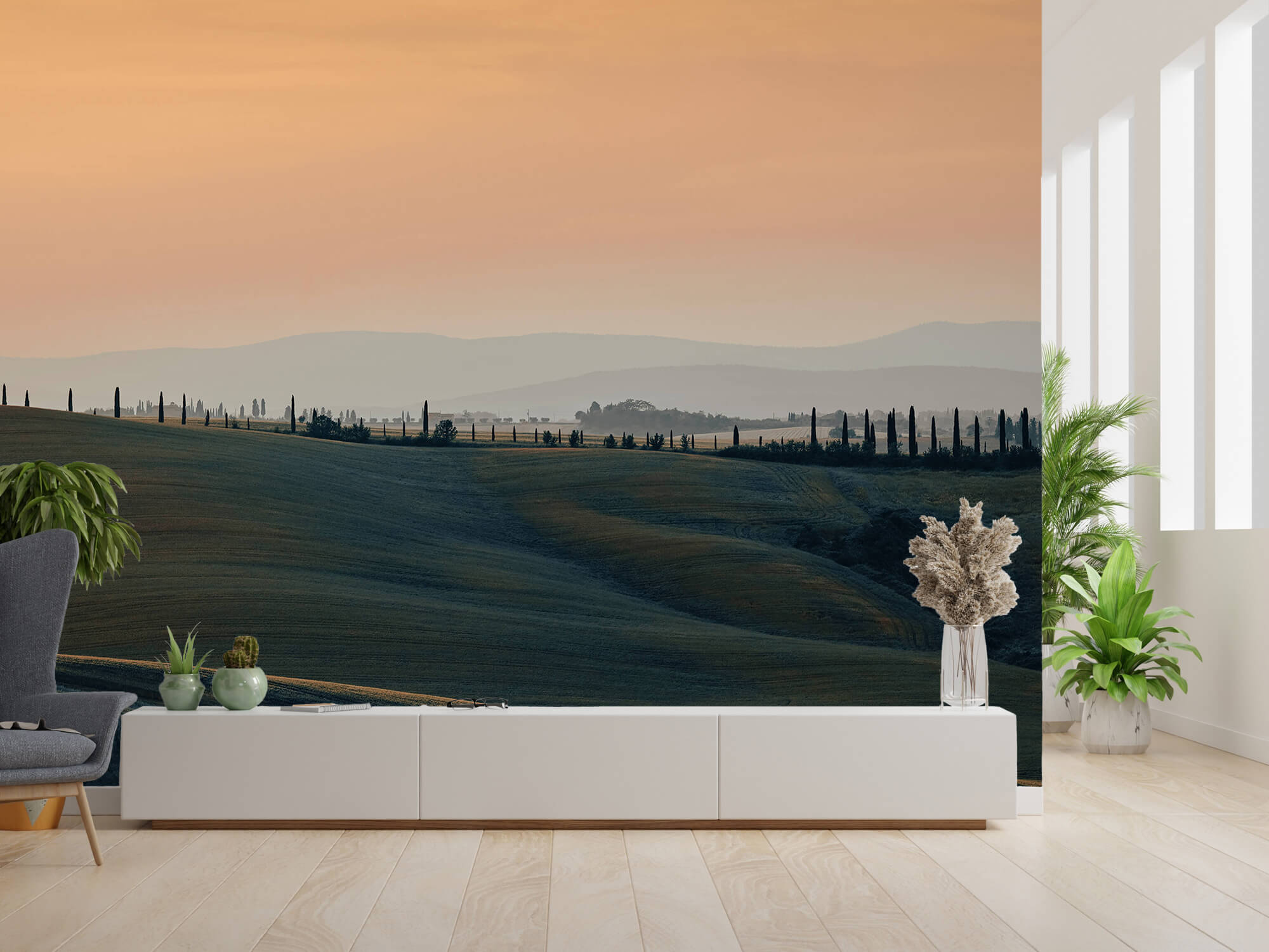 wallpaper Lueur orange sur un paysage italien 10