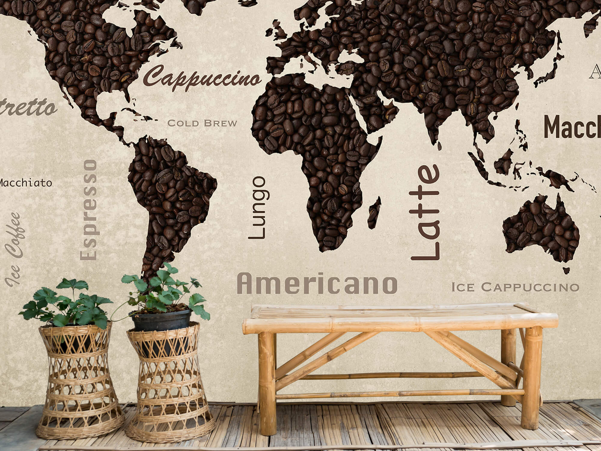 wallpaper Carte du monde du café 1